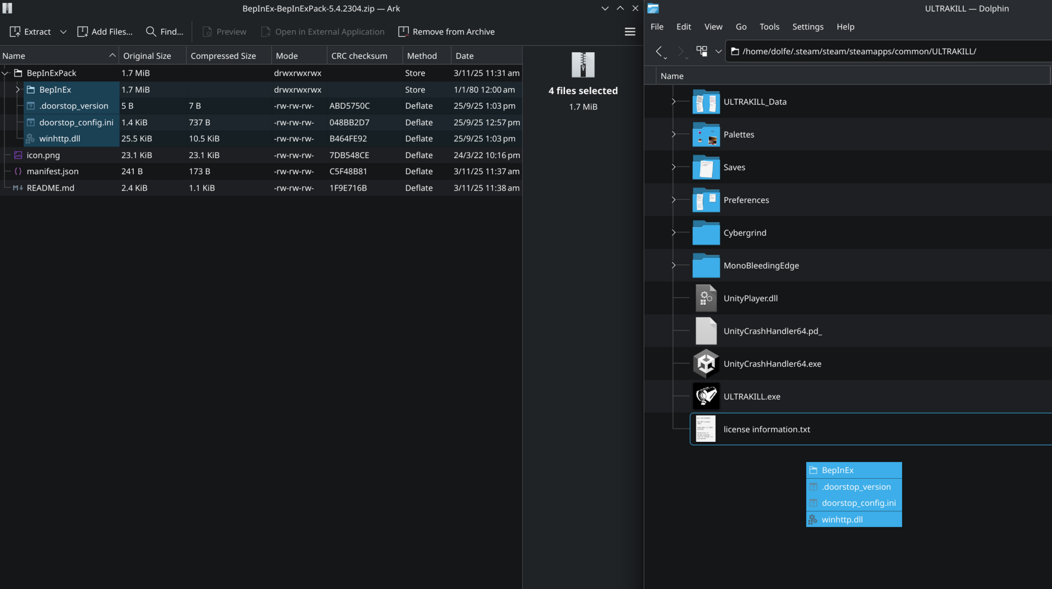 Moving the files to ultrakill dir